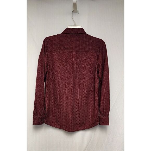 RVCA Mens Striped Button-Down Burgundy Regular Fit Size Small - Picture 4 of 8